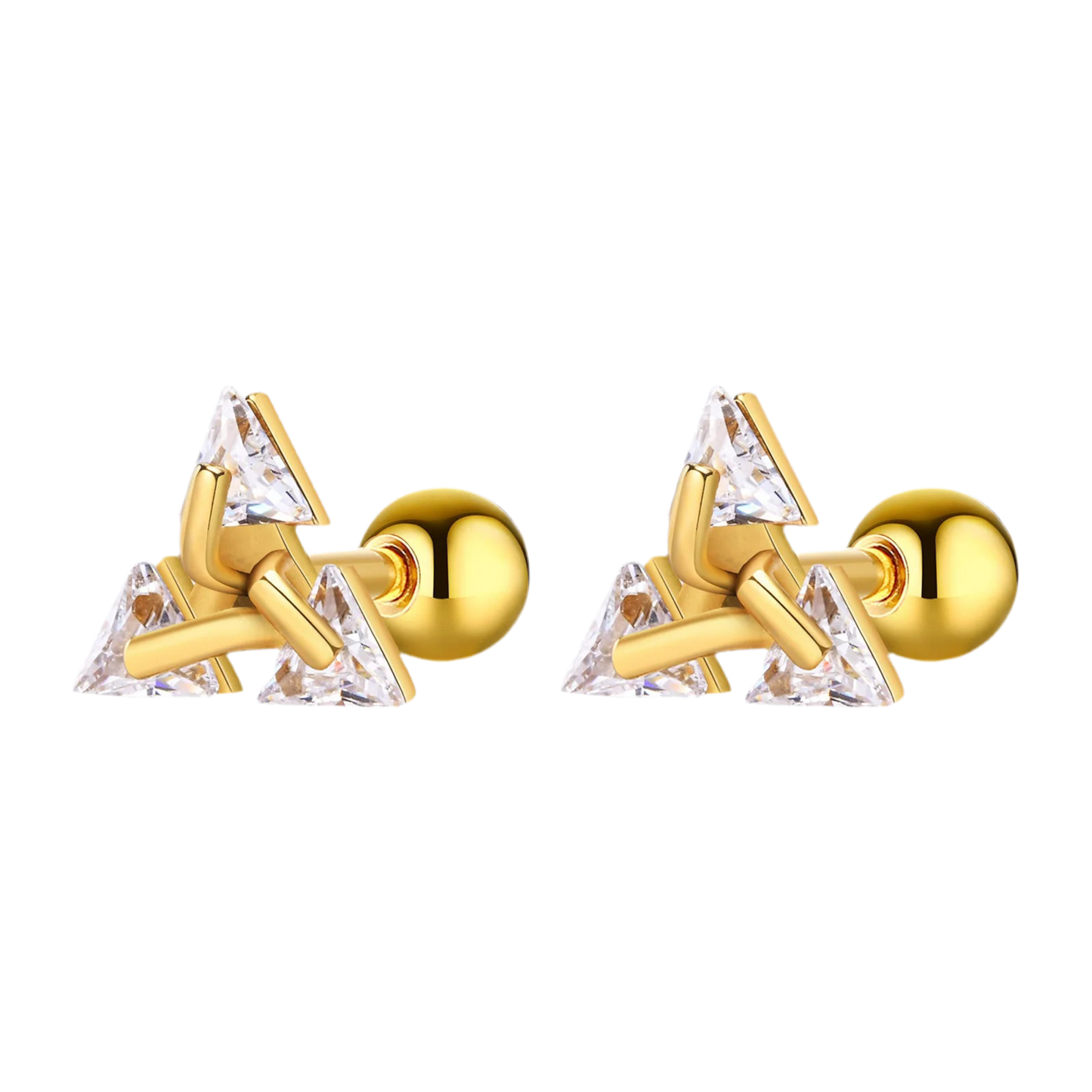 PENDIENTES"TRIANGULO DE ORO"